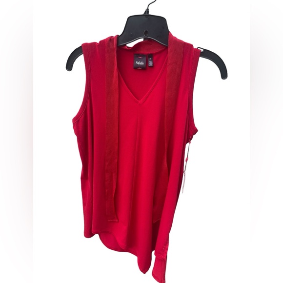 Rafaella Tops - Rafaella Red Sleeveless V neck with Tie‎ New with Tags